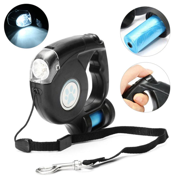 LED Automatic Leash With Garbage Bag