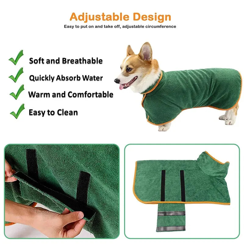 Absorbent Pet Bathrobe